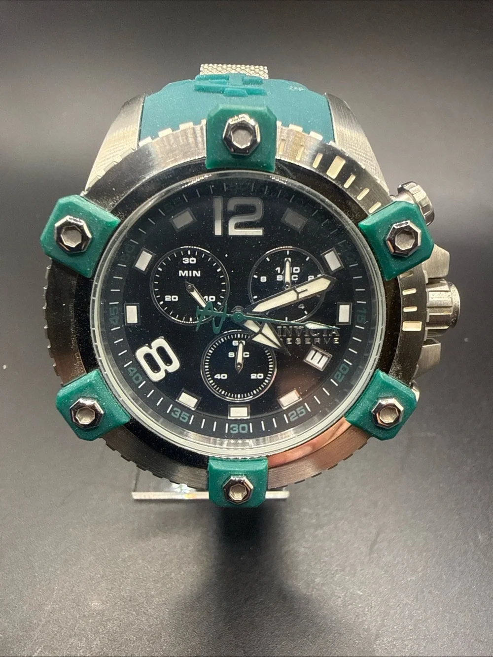 Invicta Men's Black Dial Sport Watch with Green Accents